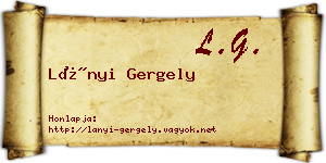 Lányi Gergely névjegykártya